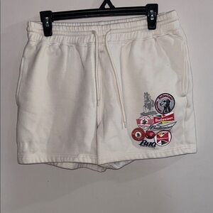 Budweiser Cream Shorts with Logo Accents